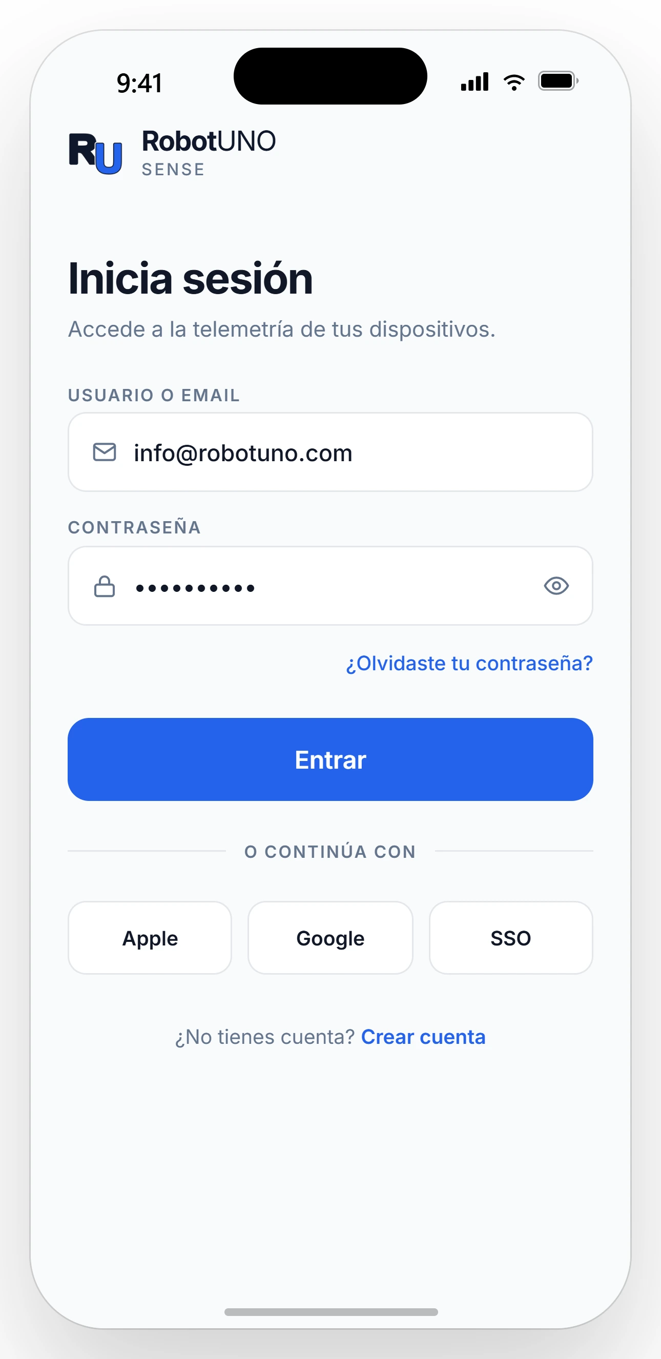 Smart Home IoT System 2 Login screen of Smart Home IoT mobile app