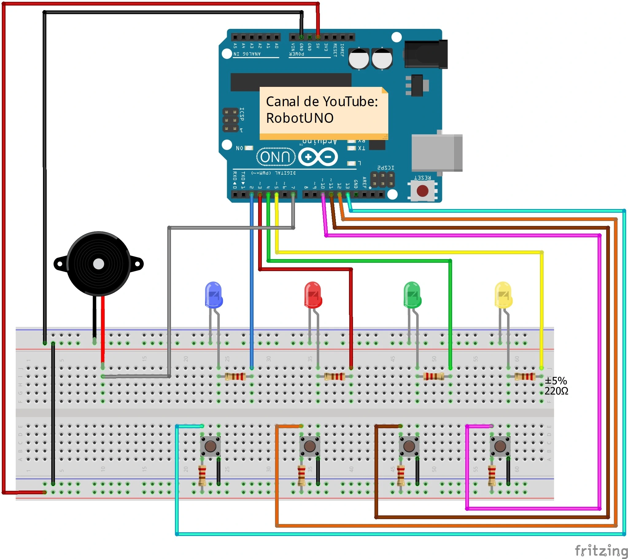 Cómo realizar el juego "Simón dice!" con Arduino 9 esquema arduino simon dice minijuego