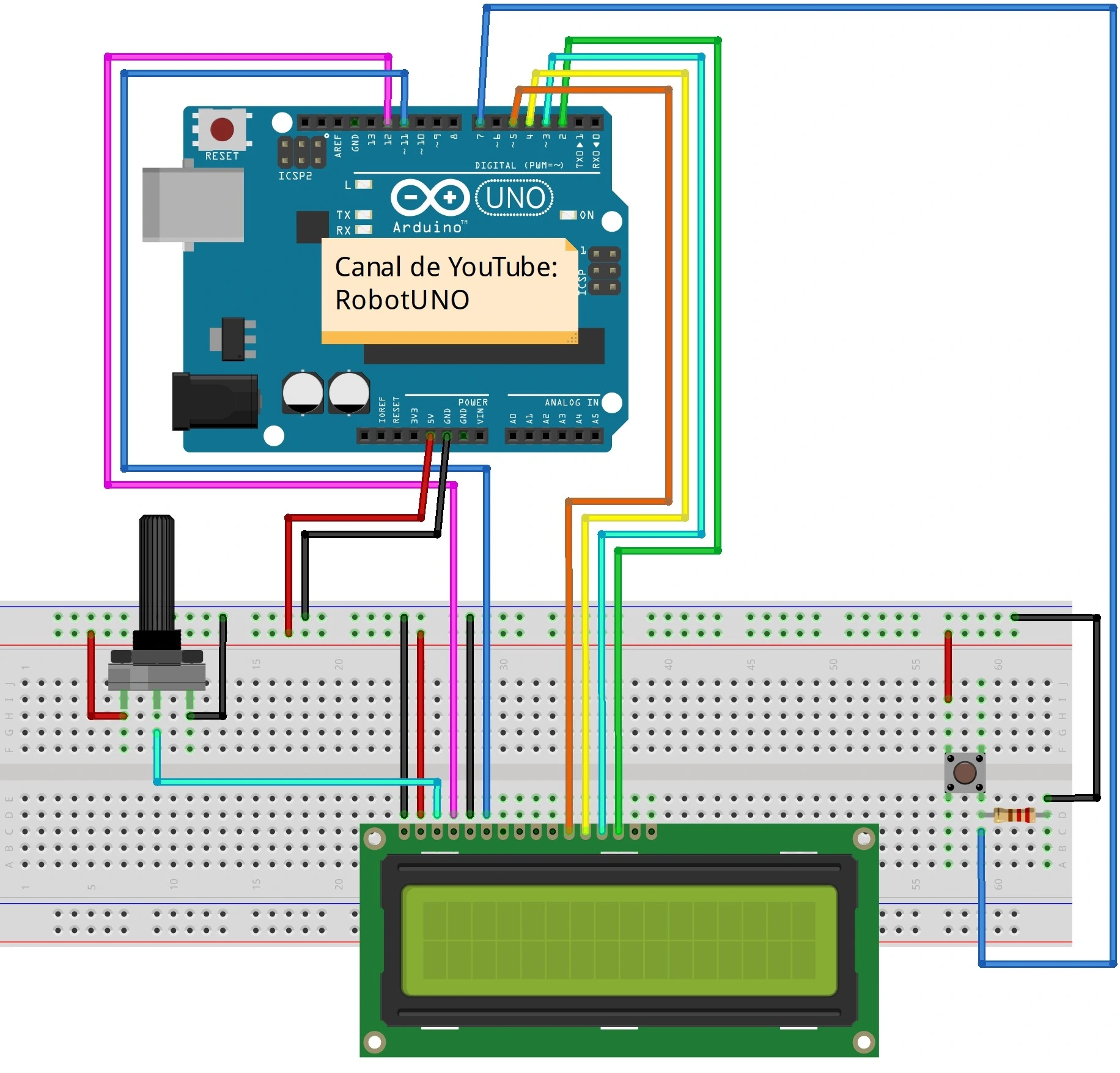 esquema conexiones arduino skate game pantalla lcd
