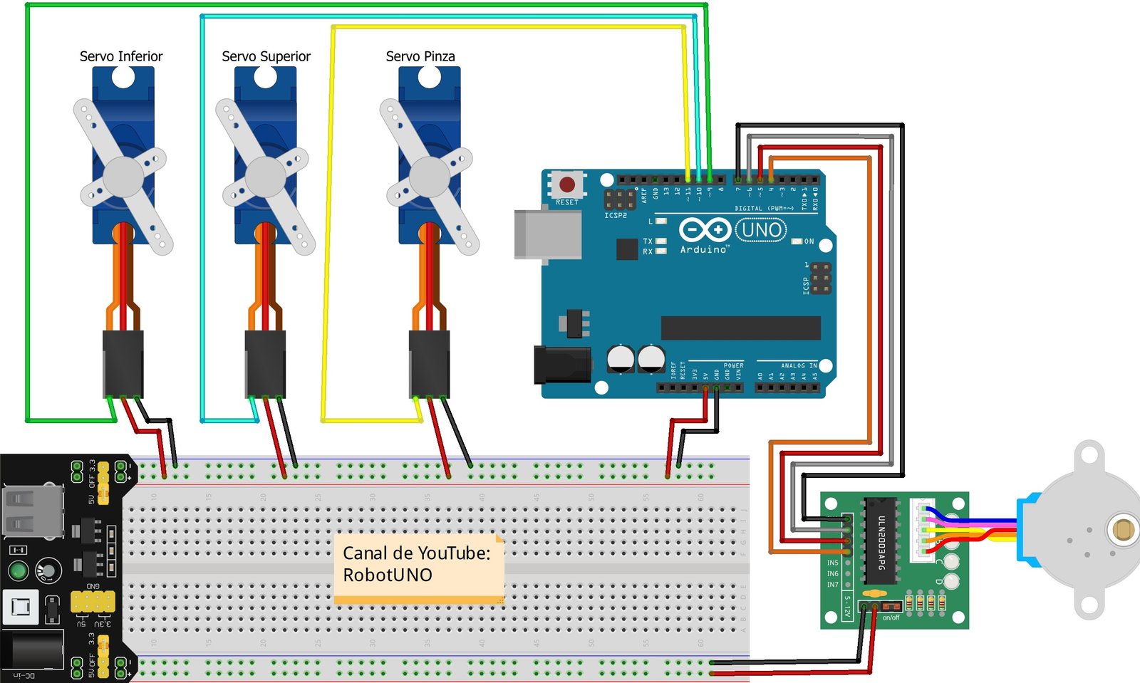 Proyecto Brazo robótico con Arduino 13 esquema-conexiones-brazo-robotico-arduino