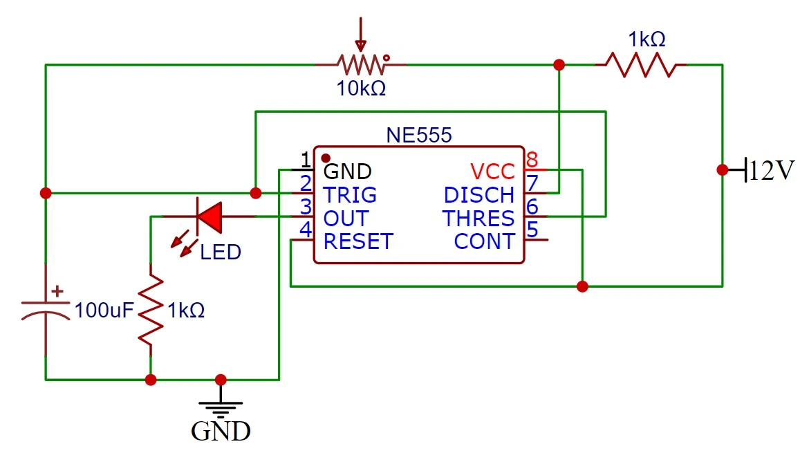 Proyectos de electrónica con circuito integrado NE555 7 circuito integrado timer ne555