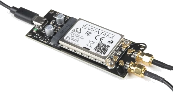 Satellite communication module with dual antennas used in the field nodes