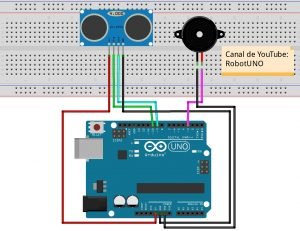 esquema de conexiones sensor de aparcamiento arduino