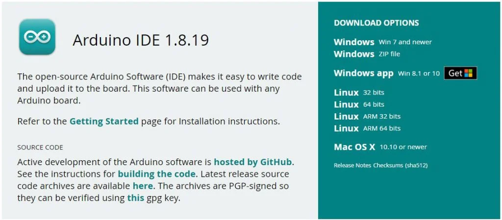Como descargar IDE Arduino totalmente gratis 2 download-options-arduino-software-oficial